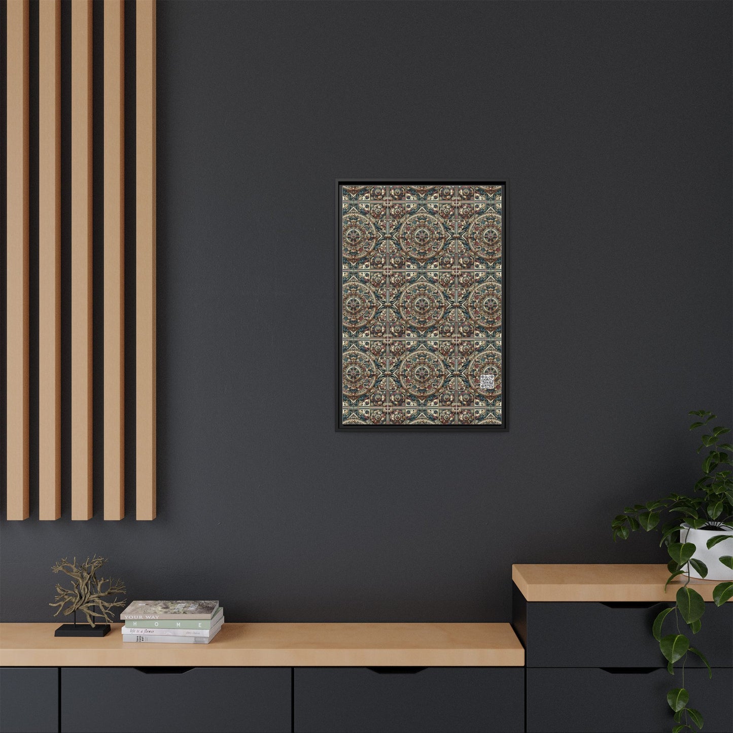 Urban Renaissance Historical Fusion With Street Edge Matte Canvas, Framed (multi-Color) - 8404 Design-57 A