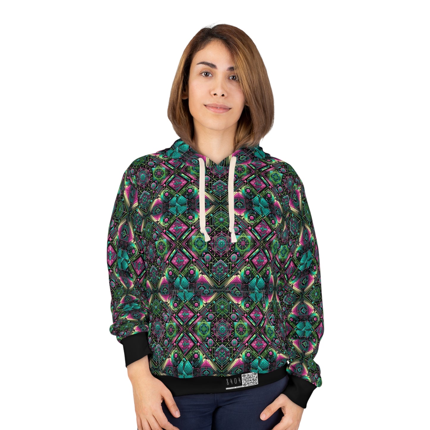 Tech-Infused Graphics Tech-Forward Streetwear Pullover Hoodie - 8404 Design-45