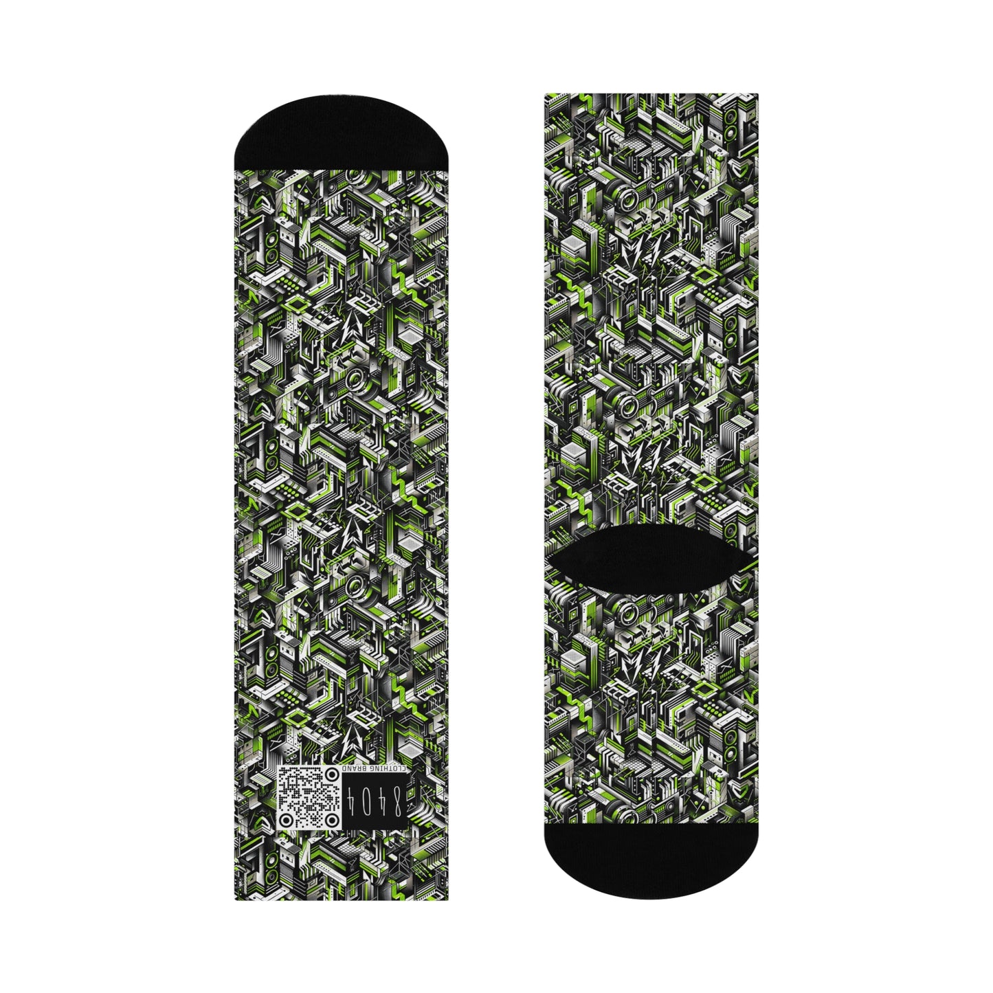 Graffiti Tech Fusion Bold Streetwear Fusion Cushioned Crew Socks - 8404 Design-53