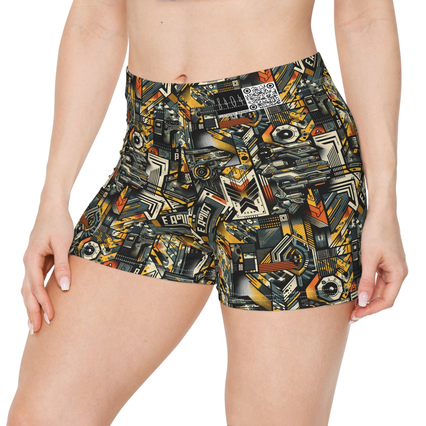 Digital Punk Futuristic Grunge Women's Shorts - 8404 Design-49