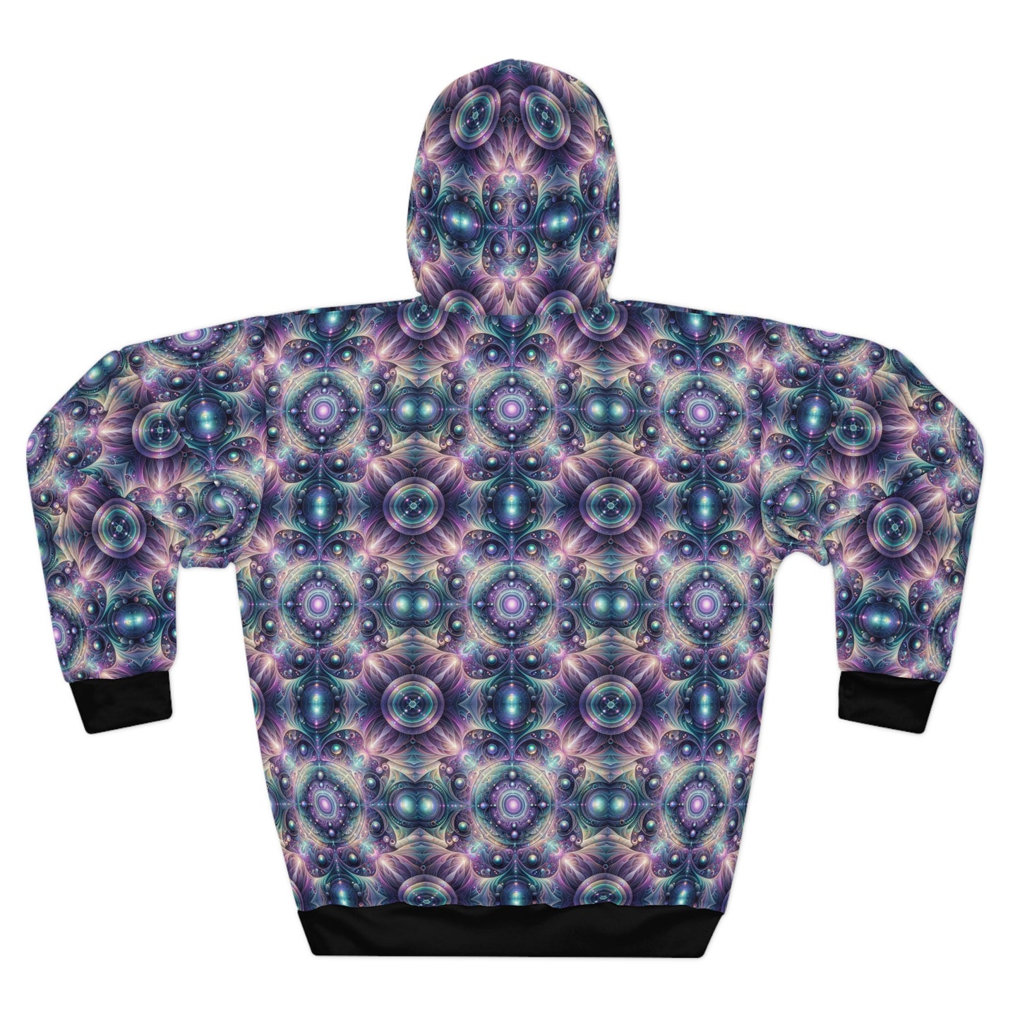 Iridescent Tech Fusion Tech-Forward Streetwear Pullover Hoodie - 8404 Design-61