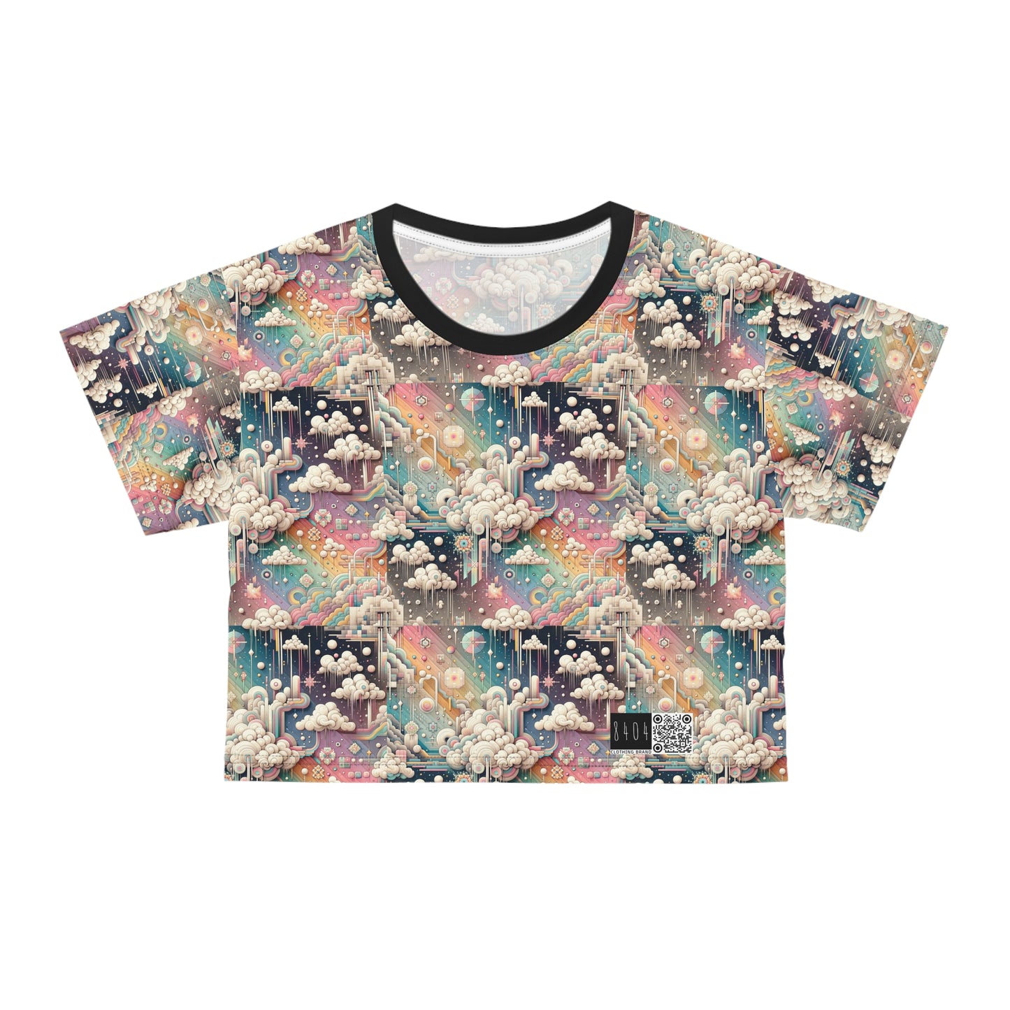 Digital Dreamland Whimsical and Nostalgic Streetwear With a Digital Twist Crop Tee - 8404 Design-52