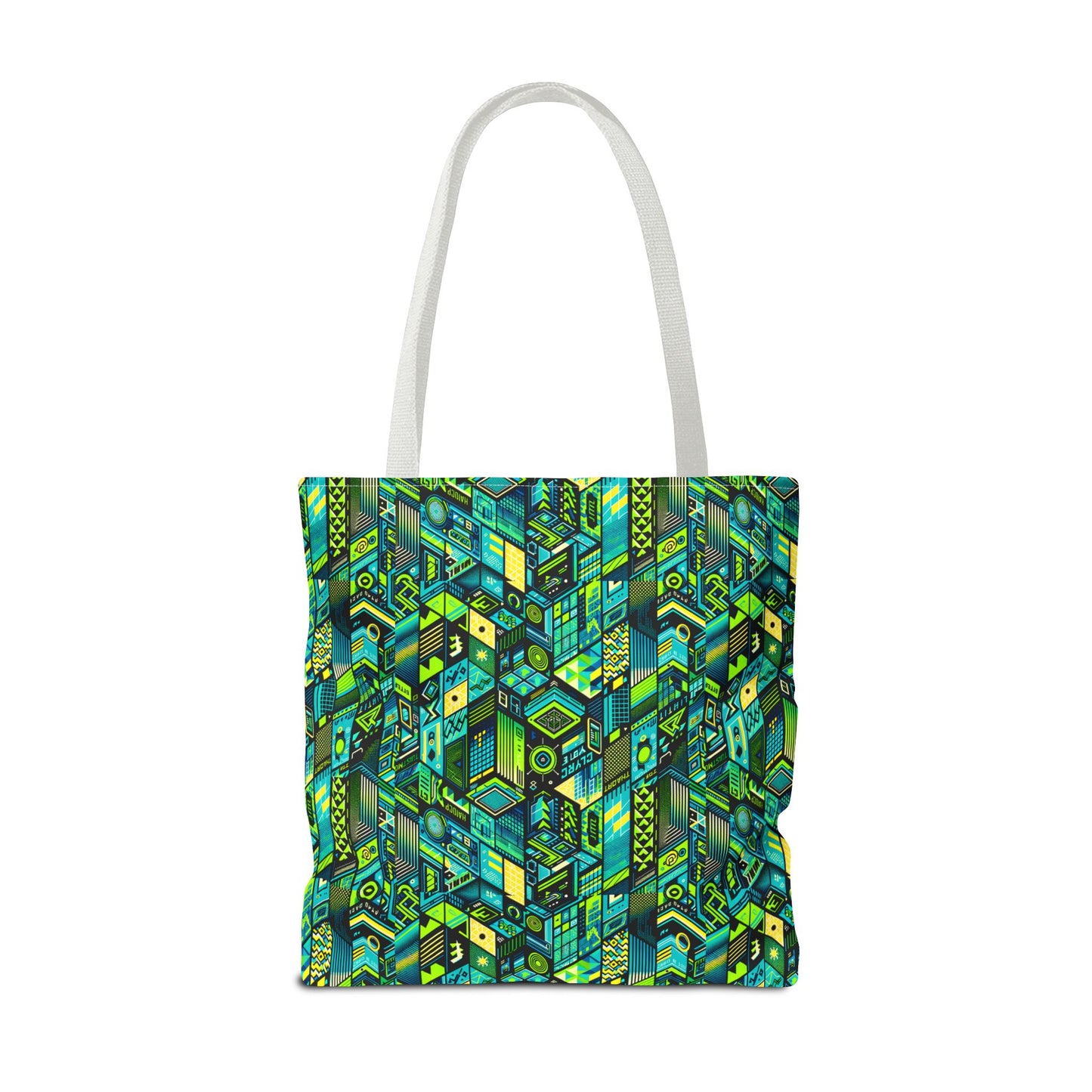 Tech-Infused Neon Tech-Forward Streetwear Tote Bag - 8404 Design-61
