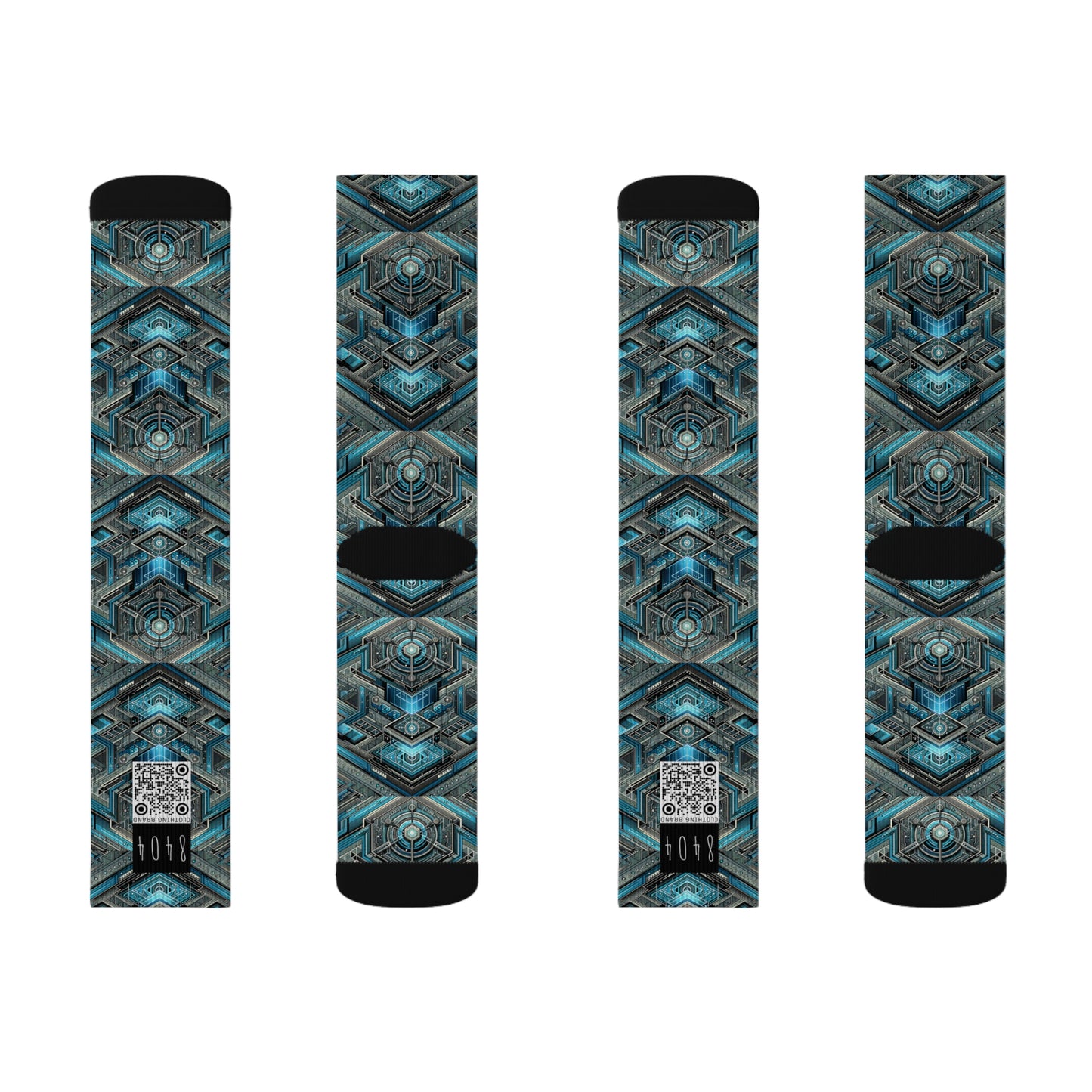 Tech-Infused Futurism Sleek Tech Edge Sublimation Socks - 8404 Design-49