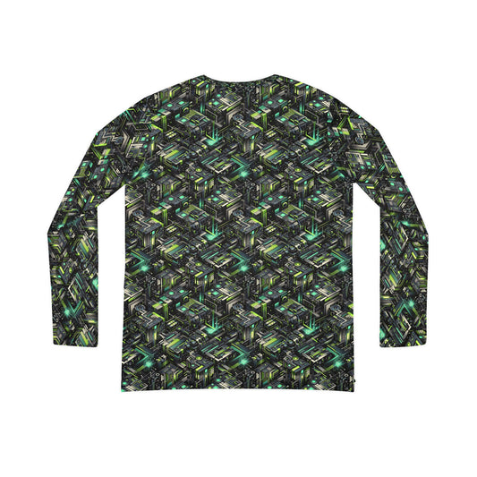 Tech-Infused Graphics Tech-Forward Streetwear Women's Long Sleeve V-Neck Shirt - 8404 Design-47