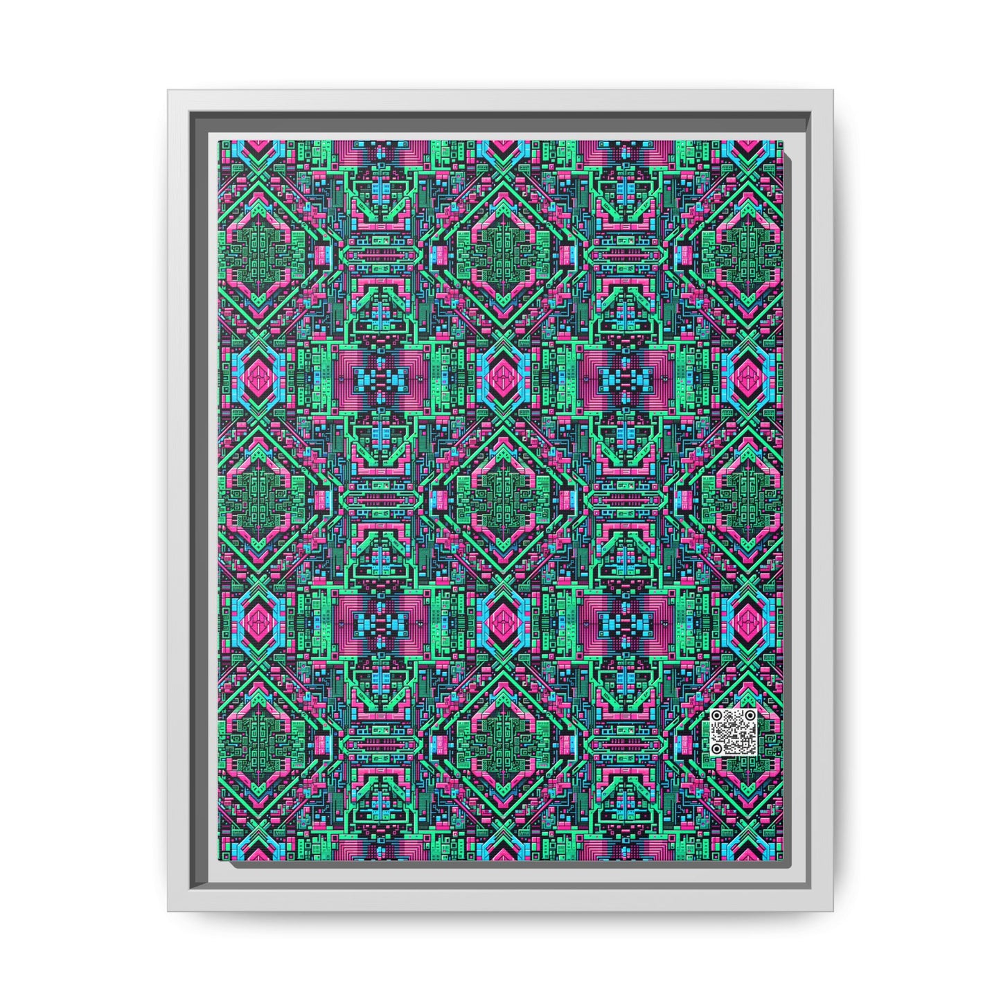 Digital Glitch Vibes Tech-Inspired Streetwear Matte Canvas, Framed (multi-Color) - 8404 Design-71 A