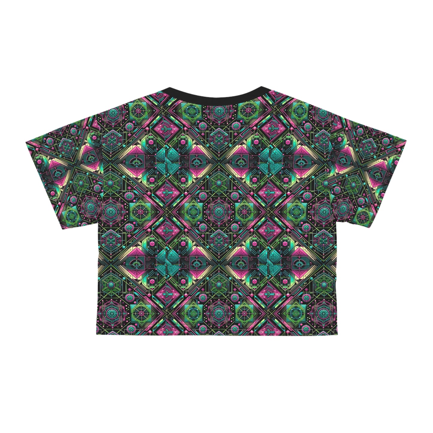 Tech-Infused Graphics Tech-Forward Streetwear Crop Tee - 8404 Design-45