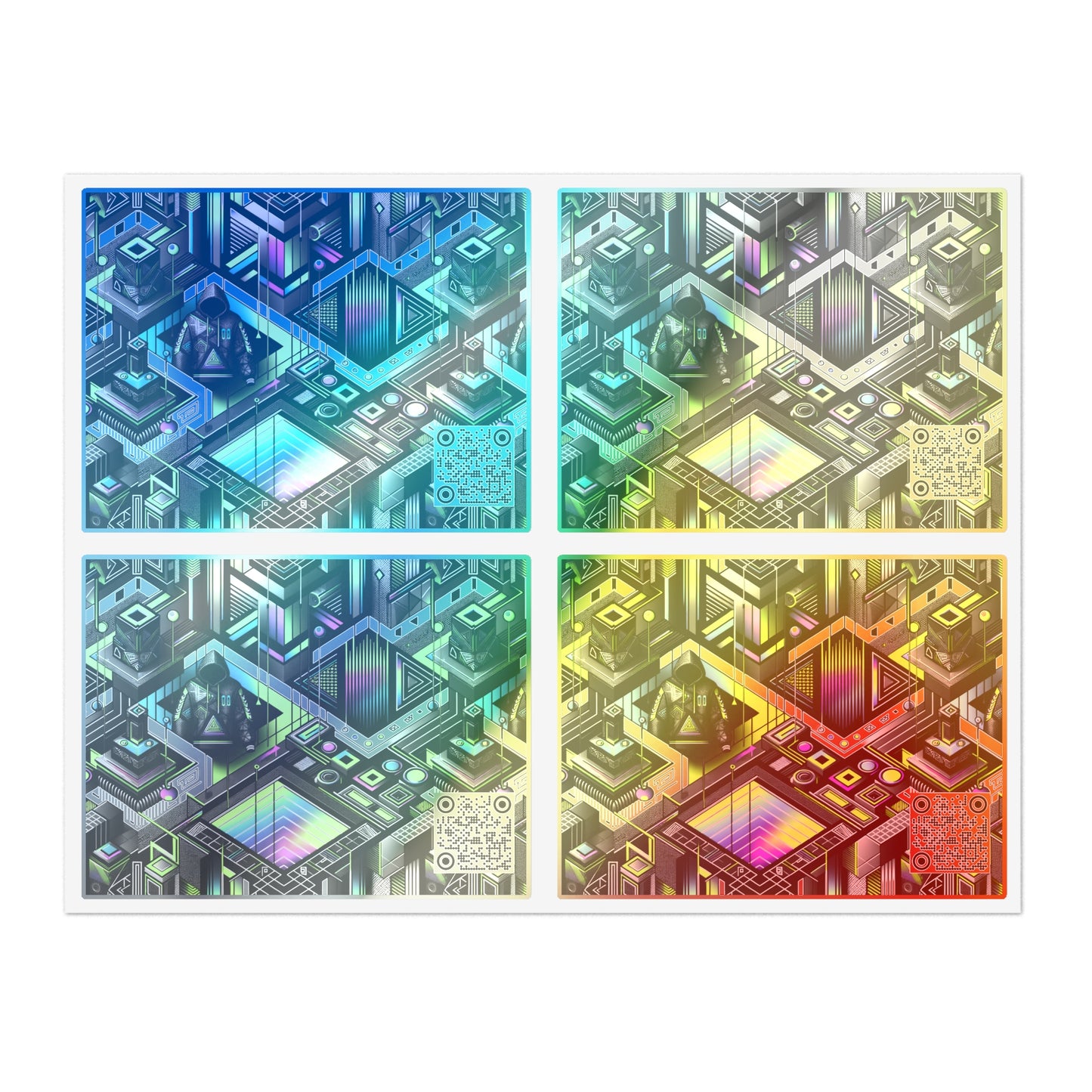 Retro Futurism Graphics Tech-Forward Streetwear Sticker Sheets - 8404 Design-52