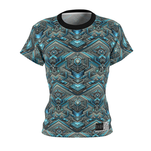 Tech-Infused Futurism Sleek Tech Edge Women's Cut & Sew Tee - 8404 Design-49