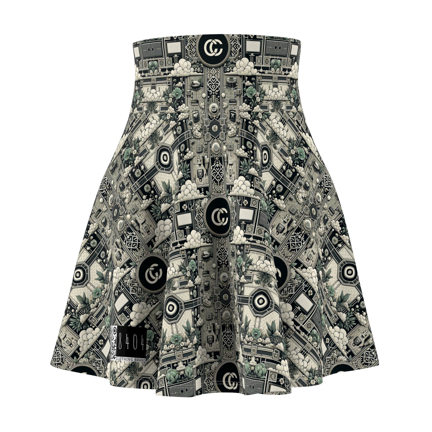 Cyber Garden Party Tech Garden Extravaganza Women's Skater Skirt - 8404 Design-54