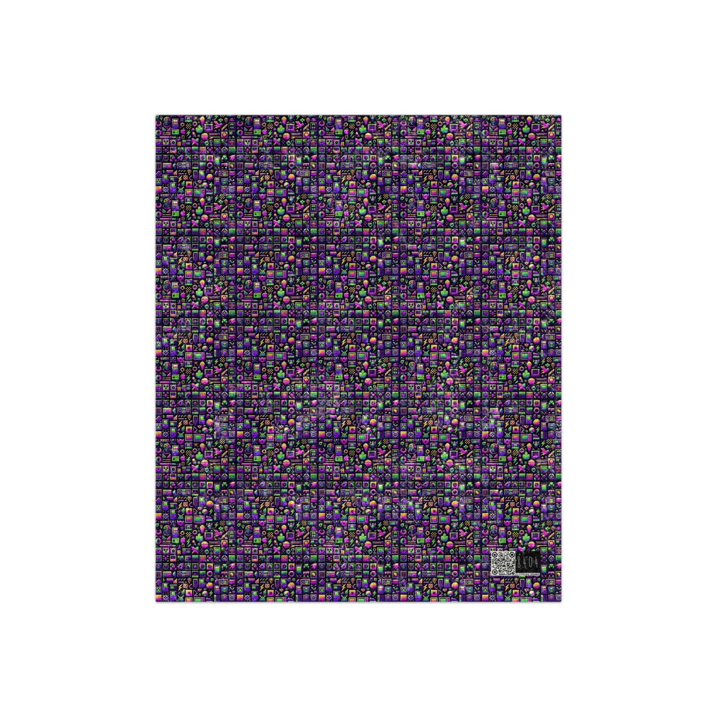 Digital Nostalgia Remix Modern Vintage Fusion Crushed Velvet Blanket - 8404 Design-49