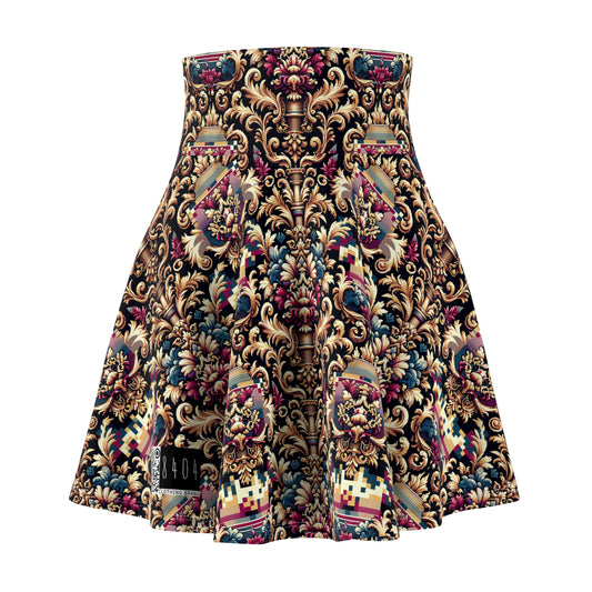Digital Renaissance Modern Baroque Fusion Women's Skater Skirt - 8404 Design-53