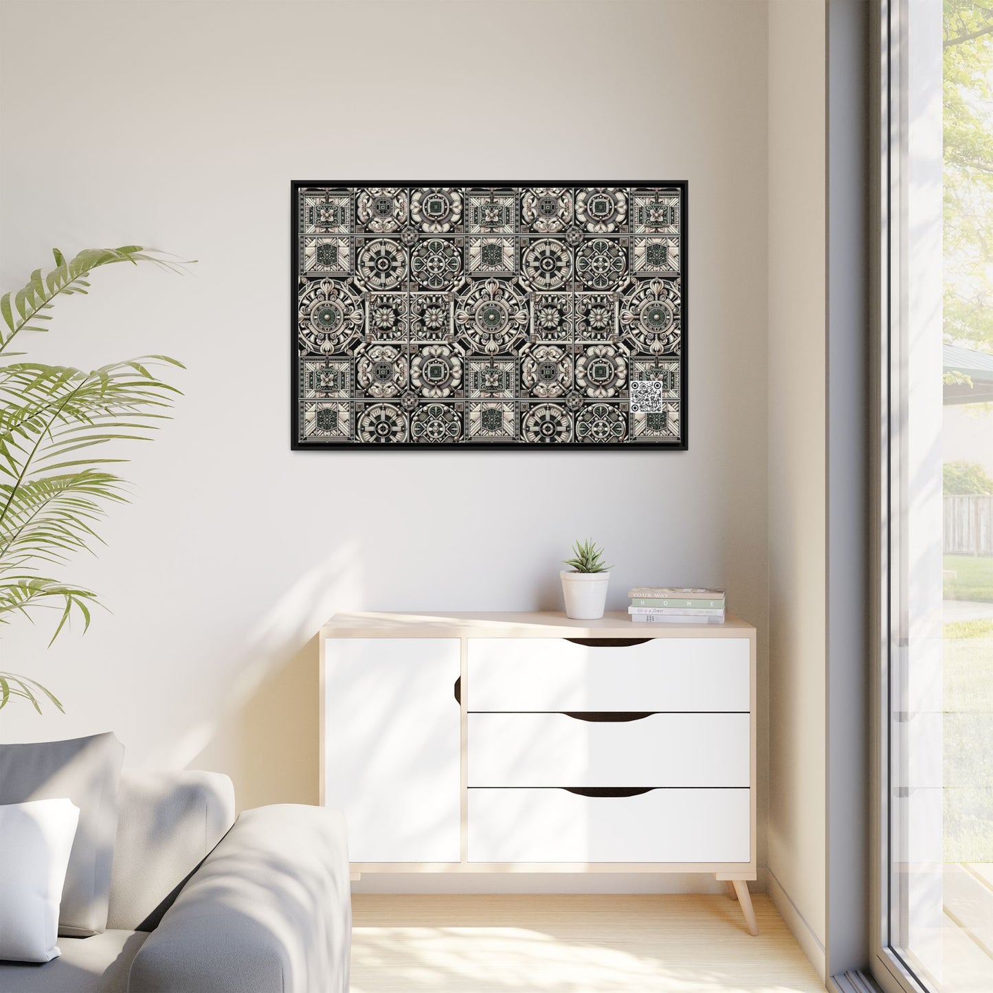 Cyber Garden Party Tech Garden Extravaganza Matte Canvas, Framed (multi-Color) - 8404 Design-45 A