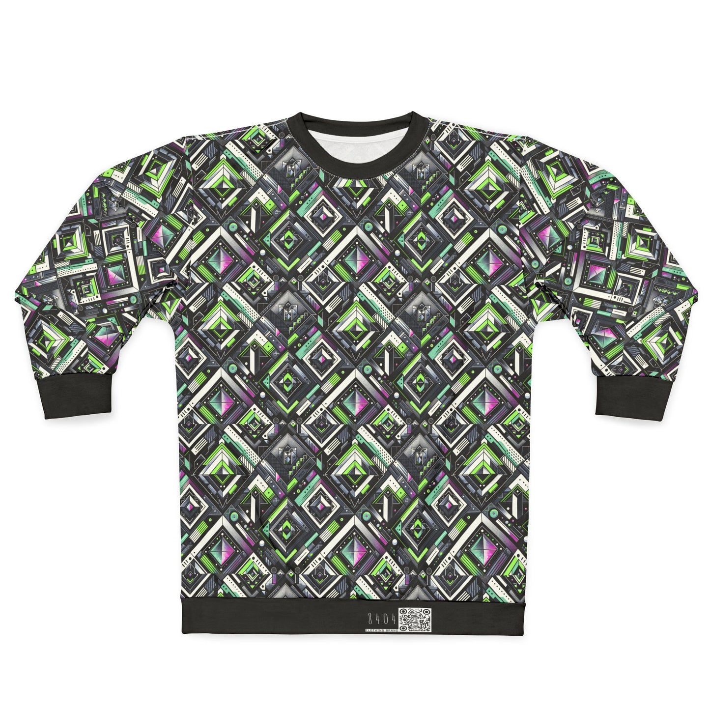 Retro Futurism Graphics Tech-Forward Streetwear Sweatshirt - 8404 Design-48