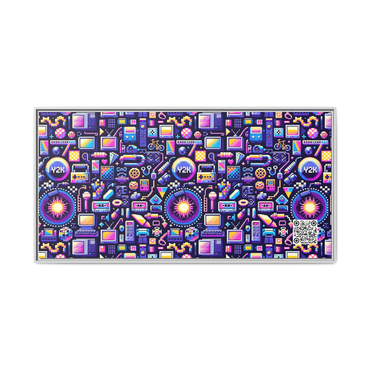 Digital Nostalgia Modern Retro Fusion Matte Canvas, Framed (multi-Color) - 8404 Design-64 B