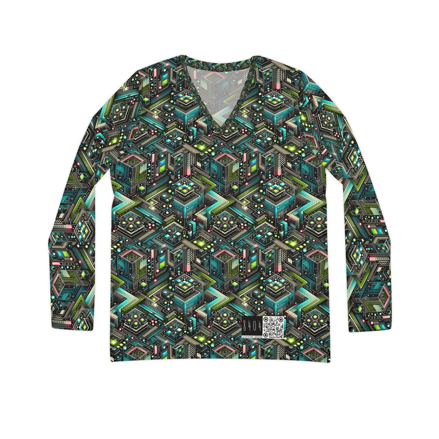 Women's Long Sleeve V-Neck Shirt Future Tech