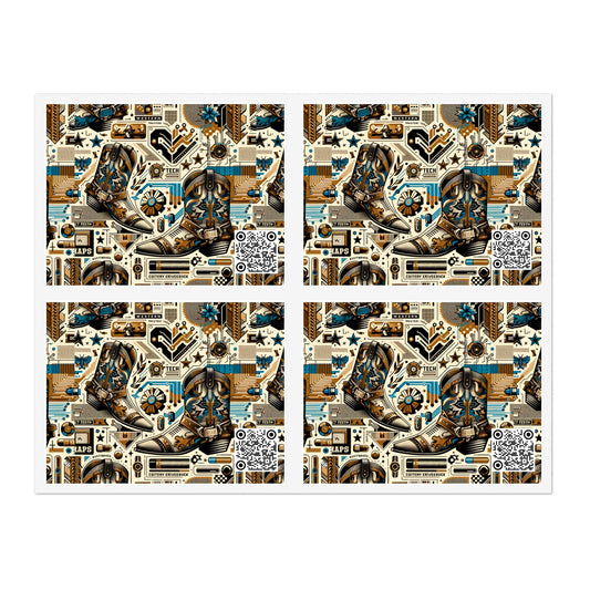 Digital Cowboy Chic Tech-Infused Western Fusion Sticker Sheets - 8404 Design-45