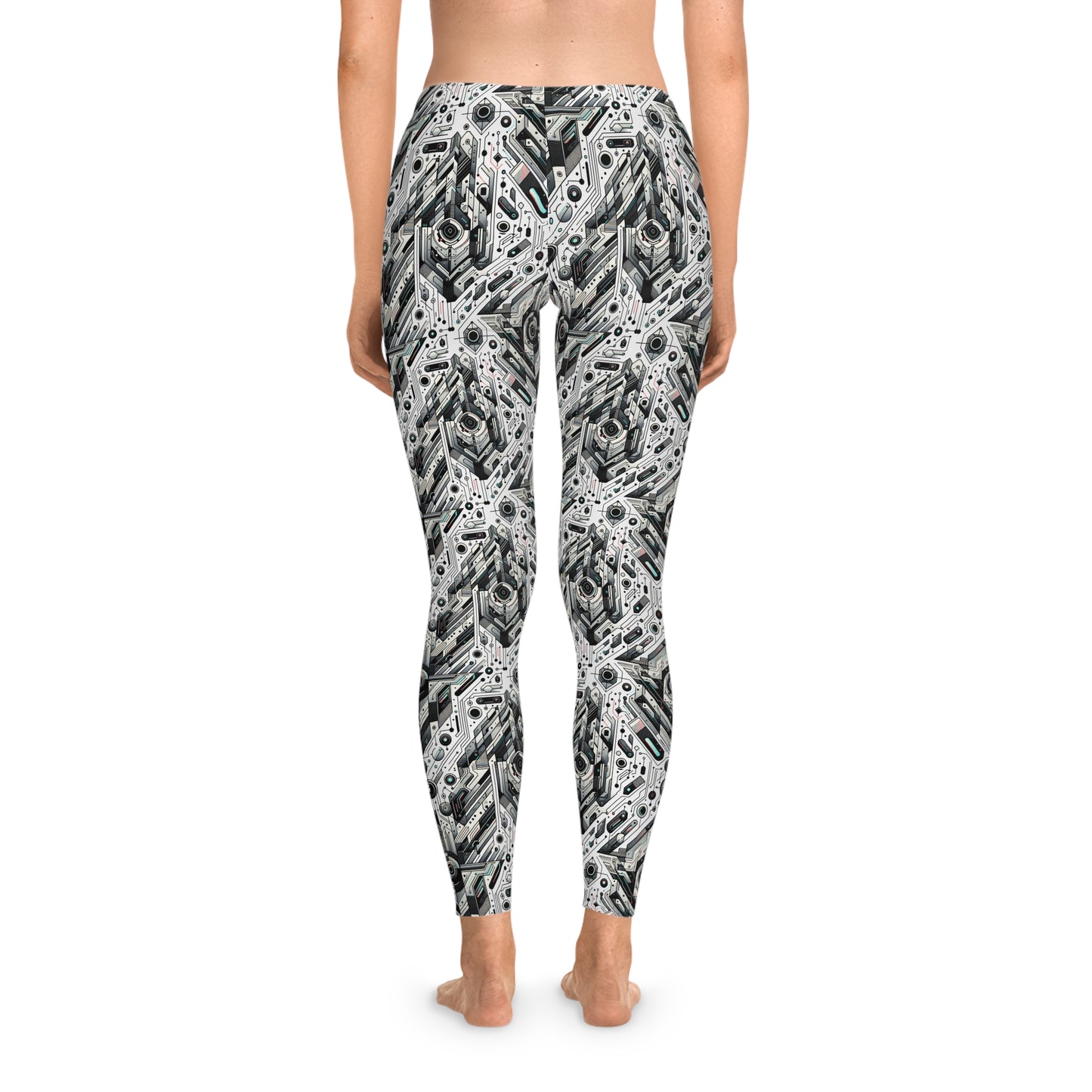 Tech-Infused Streetwear Tech-Forward Minimalism Stretch Leggings - 8404 Design-51