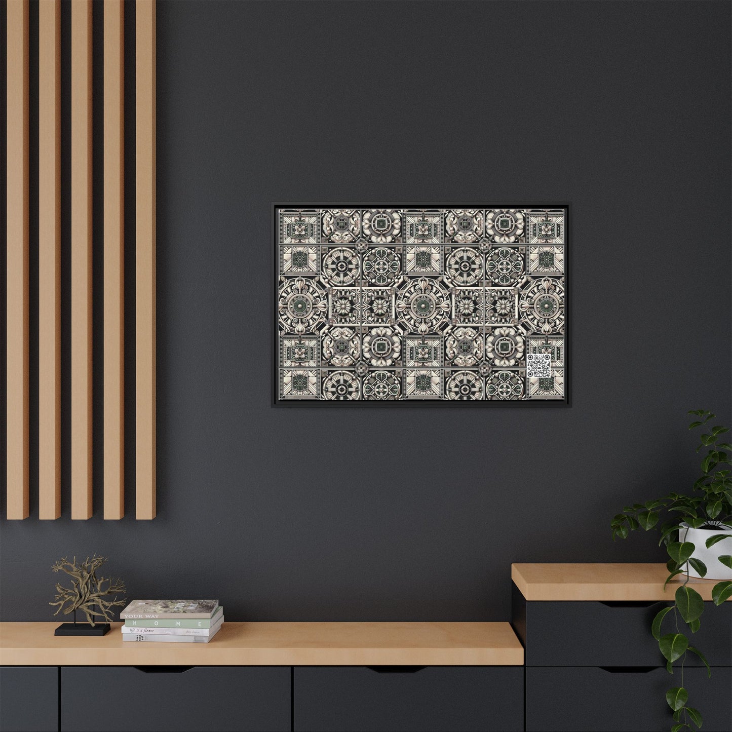 Cyber Garden Party Tech Garden Extravaganza Matte Canvas, Framed (multi-Color) - 8404 Design-45 A