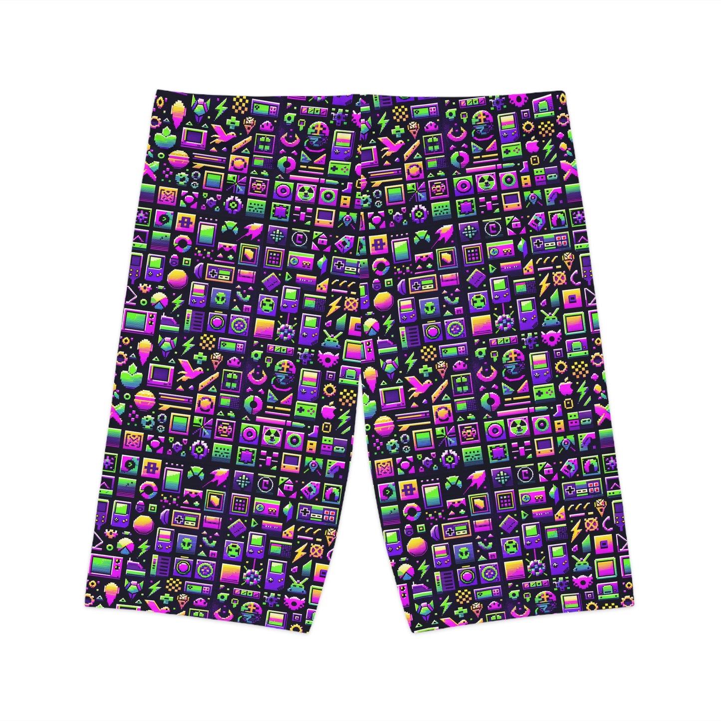 Digital Nostalgia Remix Modern Vintage Fusion Women's Bike Shorts - 8404 Design-49