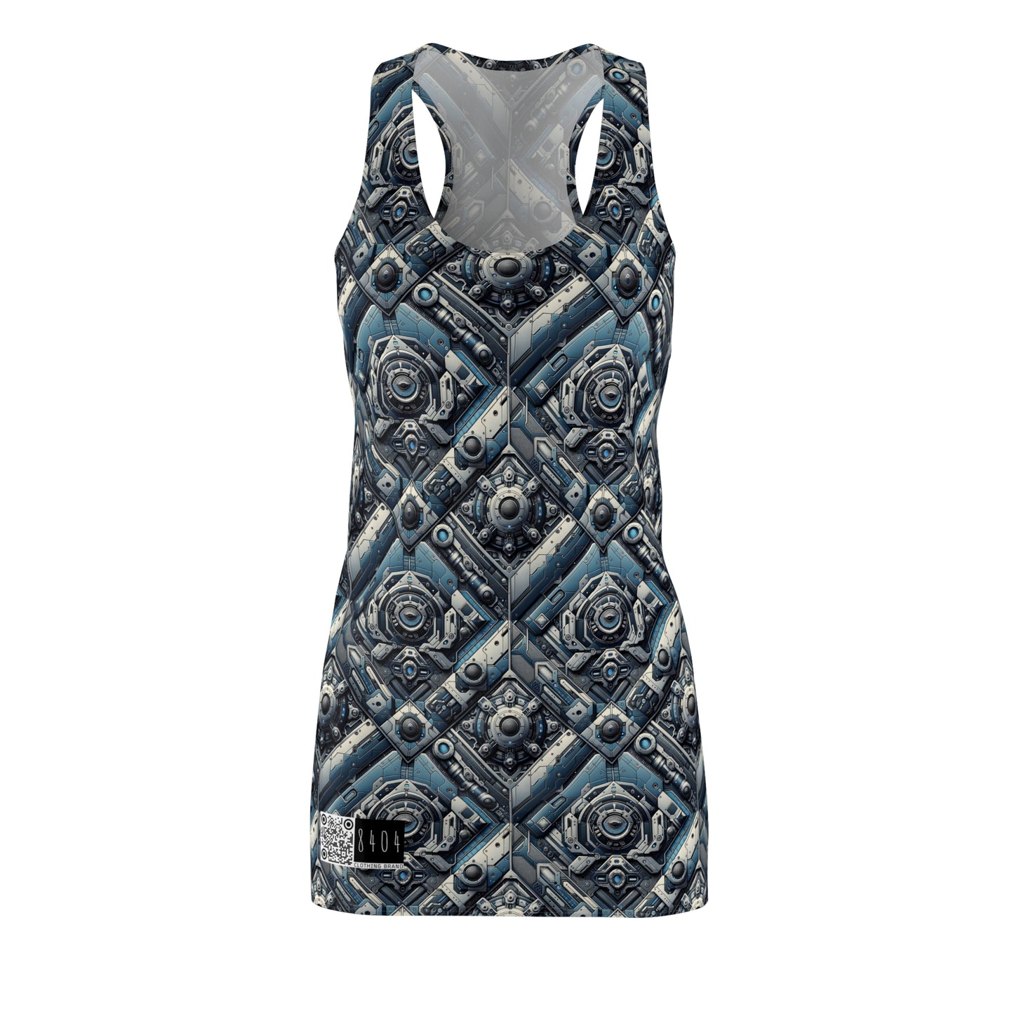 Tech Utility Fusion Tech-Forward Utility With a Futuristic Edge Women's Cut & Sew Racerback Dress - 8404 Design-43