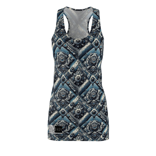 Tech Utility Fusion Tech-Forward Utility With a Futuristic Edge Women's Cut & Sew Racerback Dress - 8404 Design-43