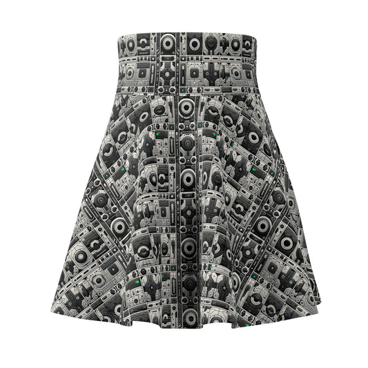 Tech Utility Aesthetics Tech-Forward Minimalism Women's Skater Skirt - 8404 Design-60