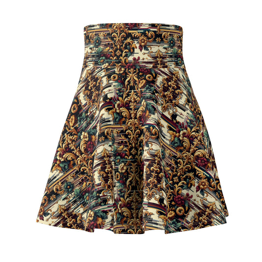 Digital Renaissance Modern Baroque Fusion Women's Skater Skirt - 8404 Design-63