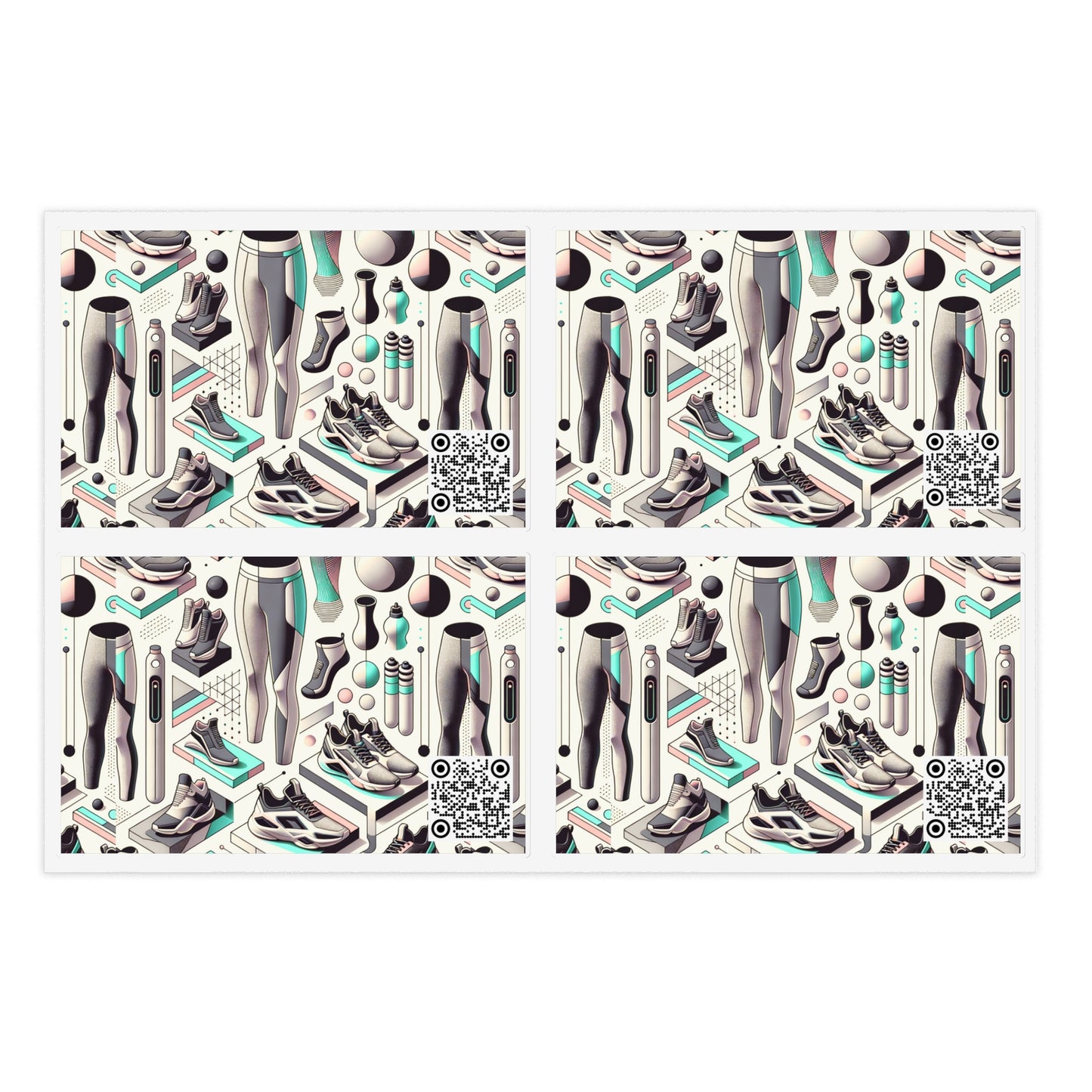 Tech-Infused Athleisure Futuristic Athletic Tech Sticker Sheets - 8404 Design-44