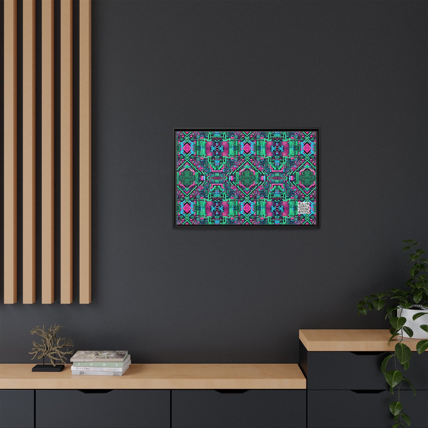 Digital Glitch Vibes Tech-Inspired Streetwear Matte Canvas, Framed (multi-Color) - 8404 Design-71 A
