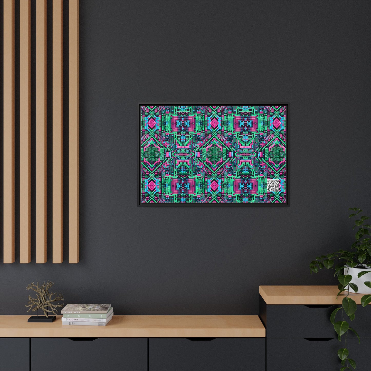 Digital Glitch Vibes Tech-Inspired Streetwear Matte Canvas, Framed (multi-Color) - 8404 Design-71 A