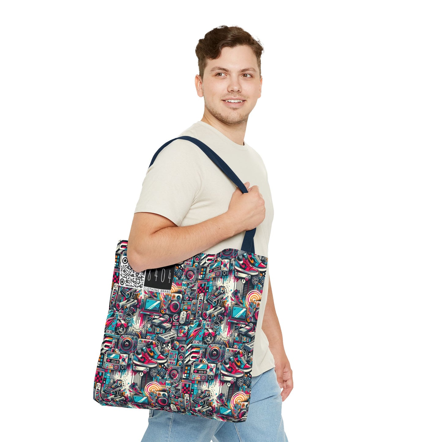 Urban Graffiti Fusion Eclectic Street Art Meets Modern Tech Culture Tote Bag - 8404 Design-50