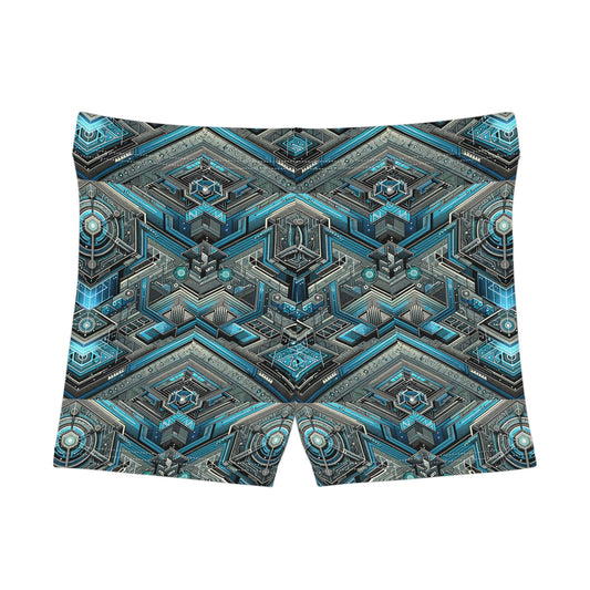 Tech-Infused Futurism Sleek Tech Edge Women's Shorts - 8404 Design-49