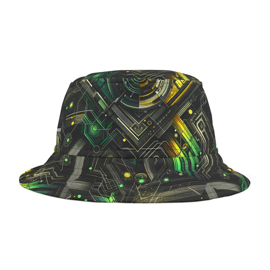 Tech Noir Graphics Tech-Inspired Streetwear Bucket Hat - 8404 Design-57