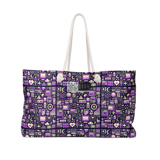Digital Nostalgia Remix Modern Vintage Fusion Weekender Bag - 8404 Design-54