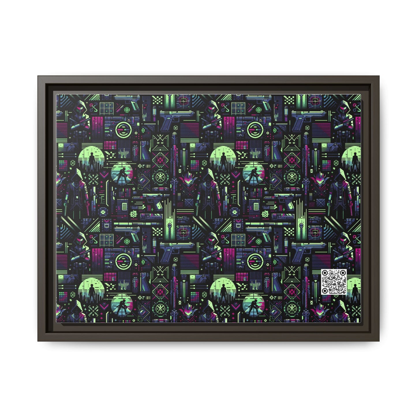 Tech Noir Futuristic Cyberpunk Matte Canvas, Framed (multi-Color) - 8404 Design-63 A