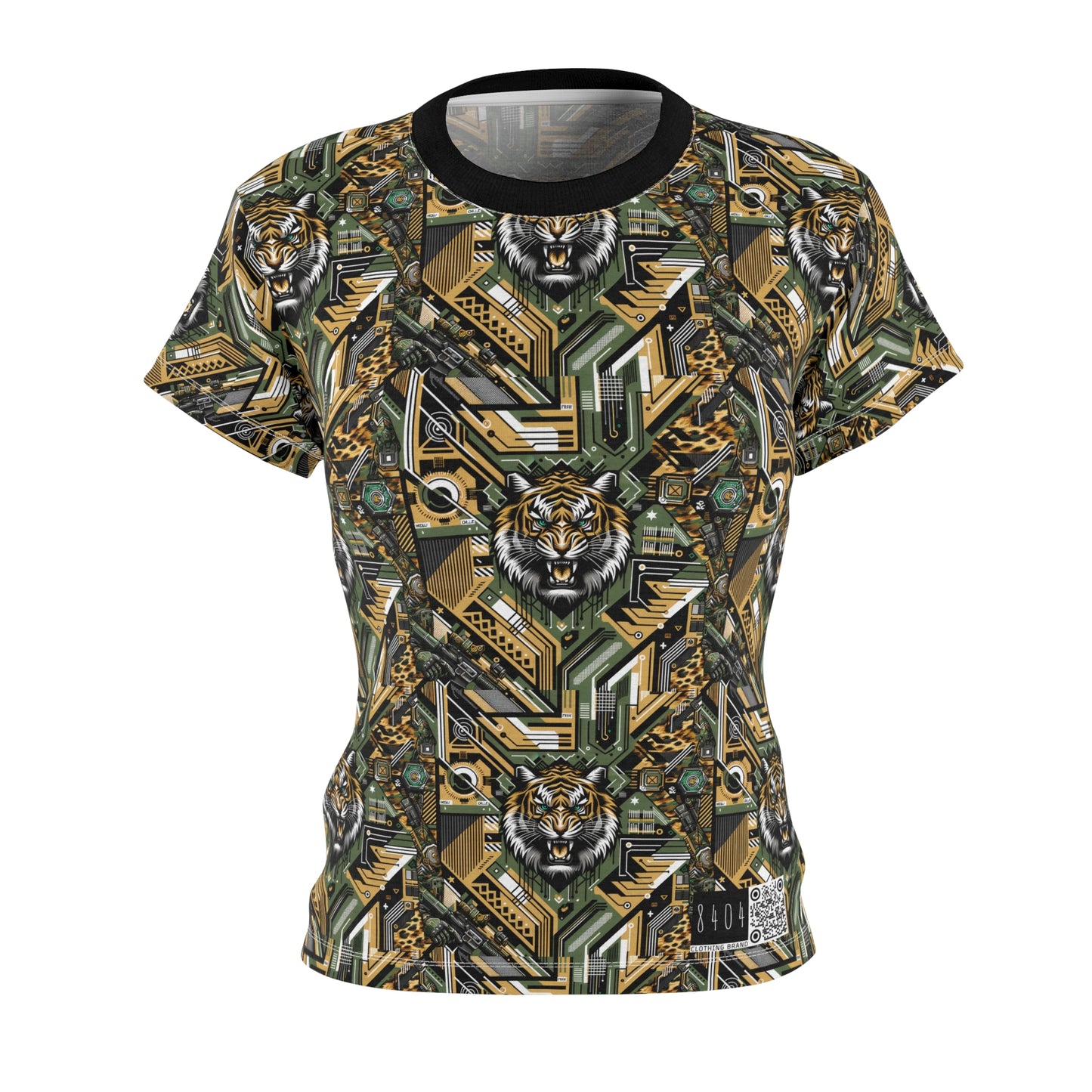 Neo-Camo Fusion Tech-Forward Streetwear Women's Cut & Sew Tee - 8404 Design-58
