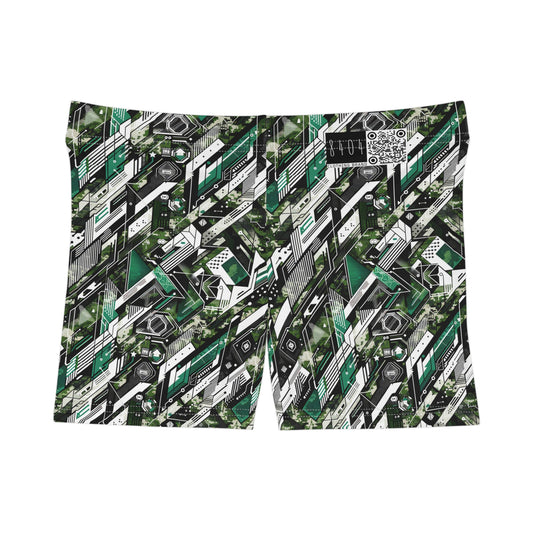 Tech Camo Fusion Tech-Forward Streetwear With a Futuristic Edge Women's Shorts - 8404 Design-63