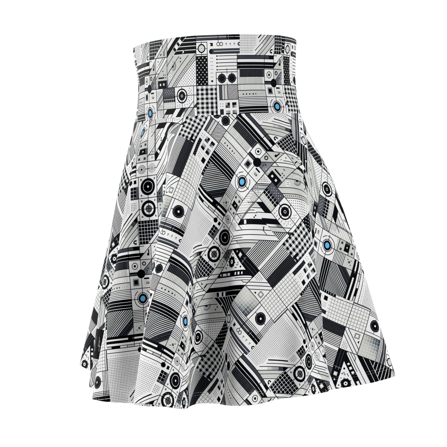 Digital Minimalism Minimalist Tech Women's Skater Skirt - 8404 Design-52