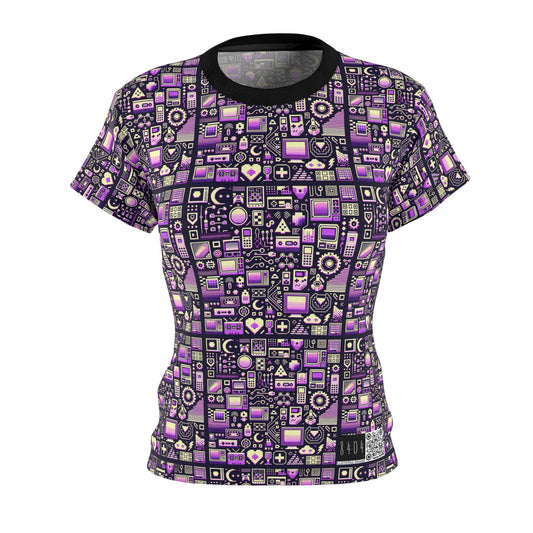 Digital Nostalgia Remix Modern Vintage Fusion Women's Cut & Sew Tee - 8404 Design-54