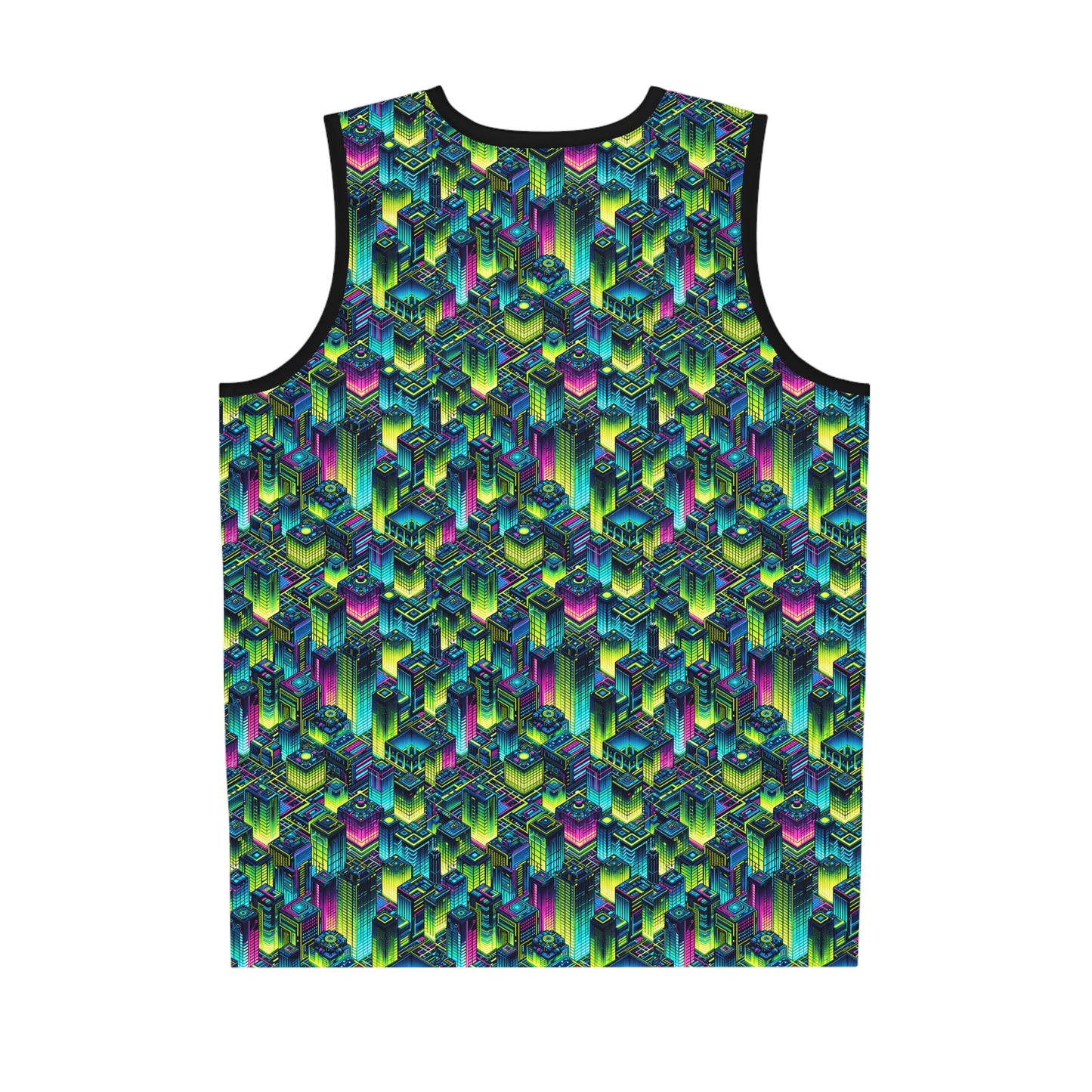 Tech-Infused Neon Tech-Forward Streetwear Basketball Jersey - 8404 Design-65