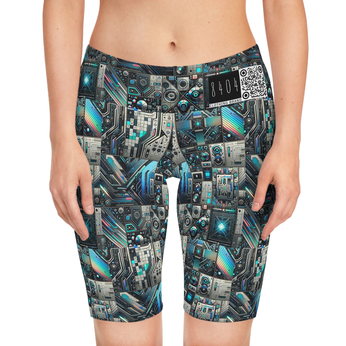 Tech-Infused Futurism Sleek Tech Edge Women's Bike Shorts - 8404 Design-48
