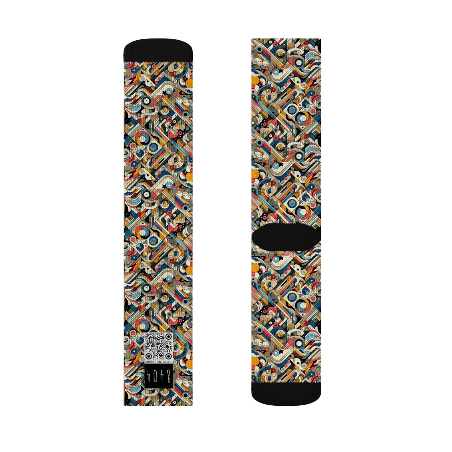 Abstract Graphic Art Modern Artistic Expression Sublimation Socks - 8404 Design-62