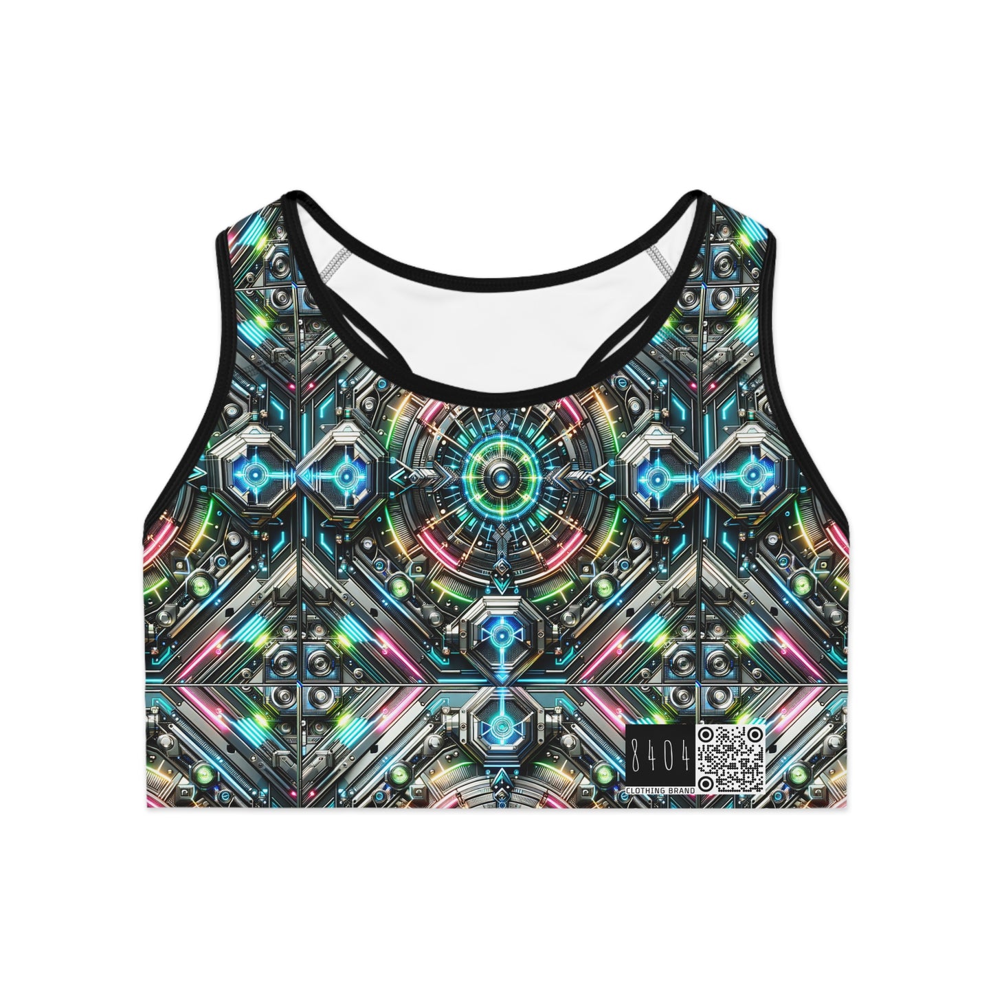 Tech-Infused Futurism Futuristic Tech Sports Bra - 8404 Design-53