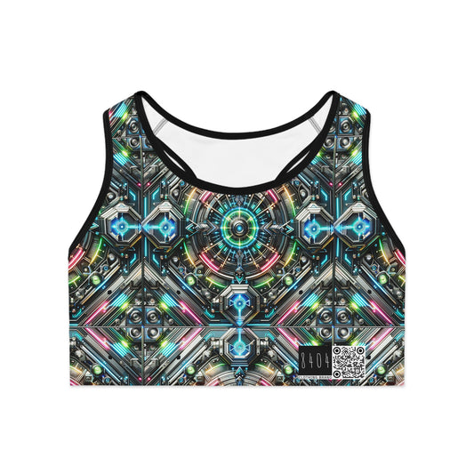 Tech-Infused Futurism Futuristic Tech Sports Bra - 8404 Design-53