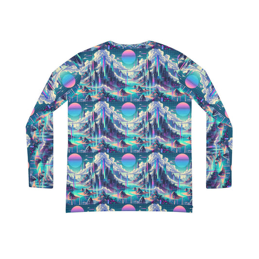 Digital Dreamscapes Digitally-Inspired Streetwear With a Dreamy, Surreal Twist Women's Long Sleeve V-Neck Shirt - 8404 Design-53