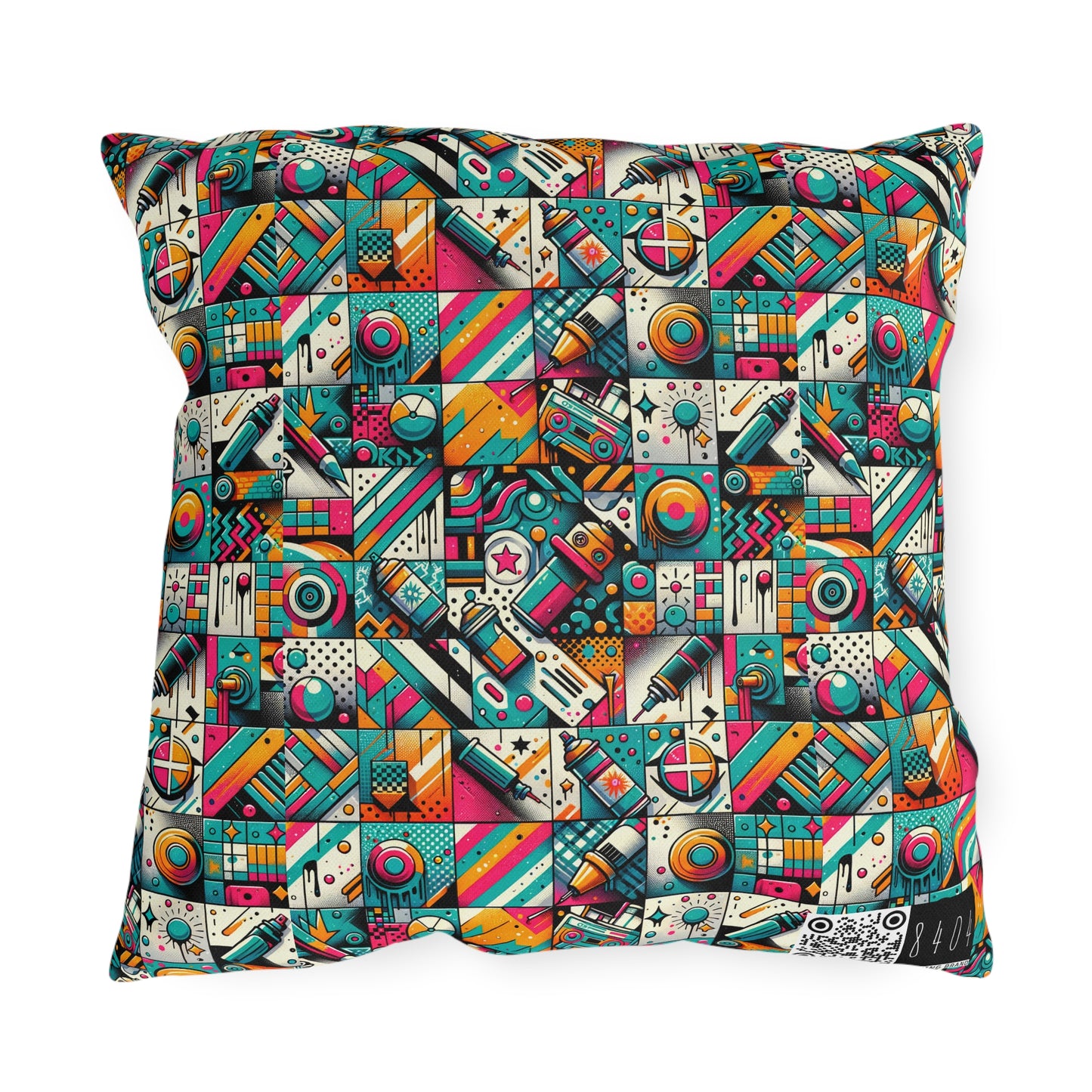 Graffiti Fusion Modern Street Art Fusion Outdoor Pillow - 8404 Design-58