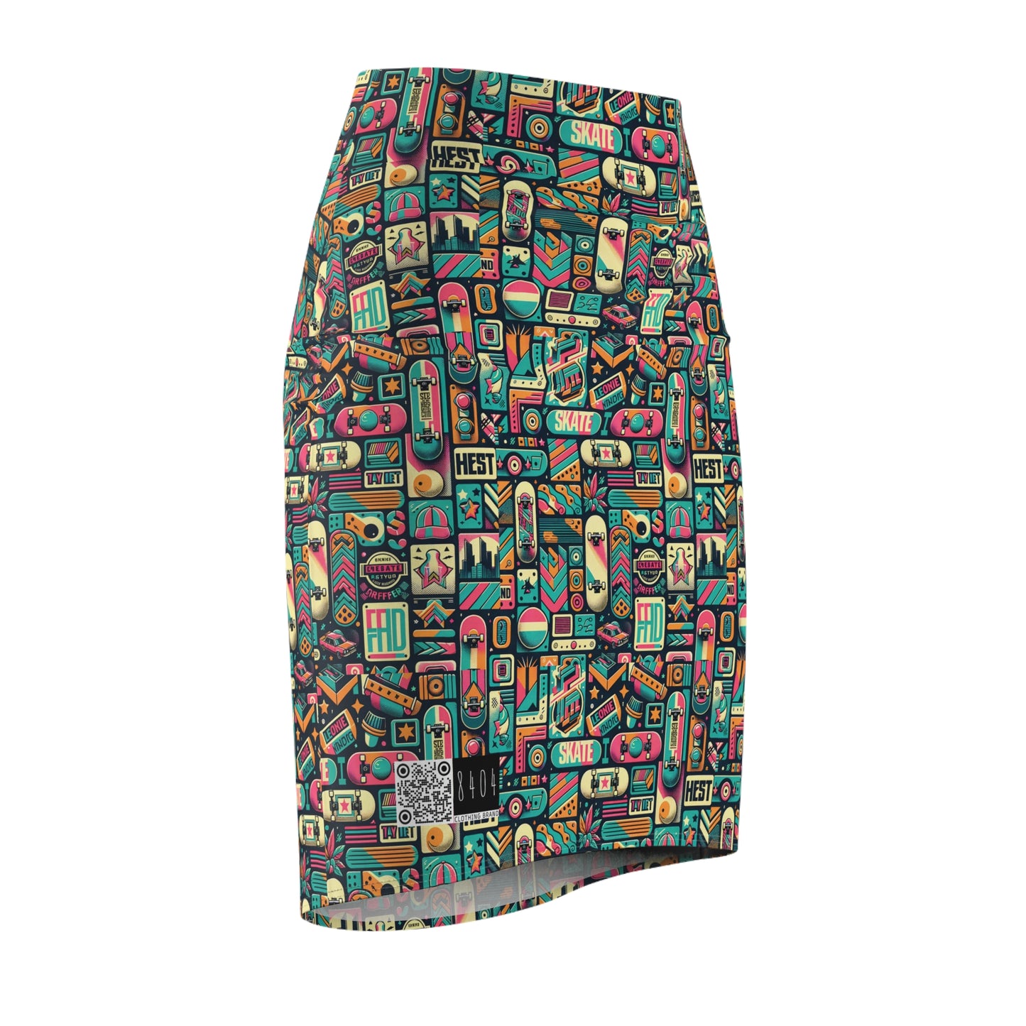 Skate Culture Revival Urban Retro Cool Women's Pencil Skirt - 8404 Design-61