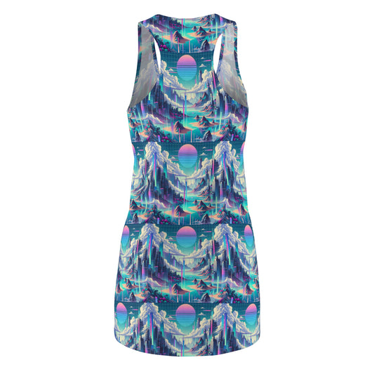 Digital Dreamscapes Digitally-Inspired Streetwear With a Dreamy, Surreal Twist Women's Cut & Sew Racerback Dress - 8404 Design-53