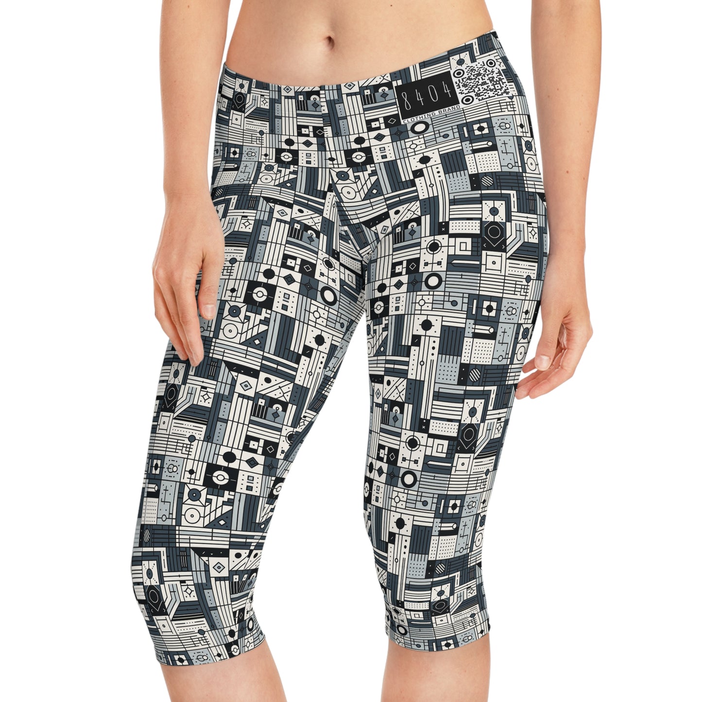 Digital Minimalism Minimalist Tech Women's Capri Leggings - 8404 Design-49